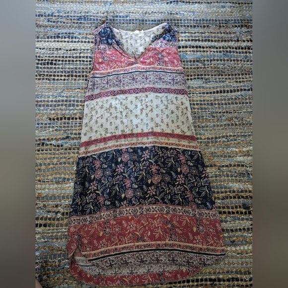 Beachlunchlounge Patterned Sleeveless Dress Size XS Gunny Sack Style Pullover Vn - Picture 2 of 7